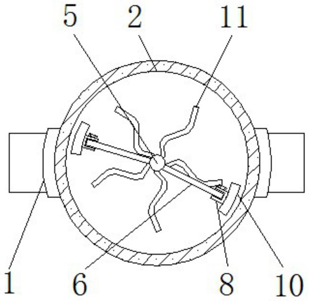 Dispersing and stirring device capable of avoiding material adhesion