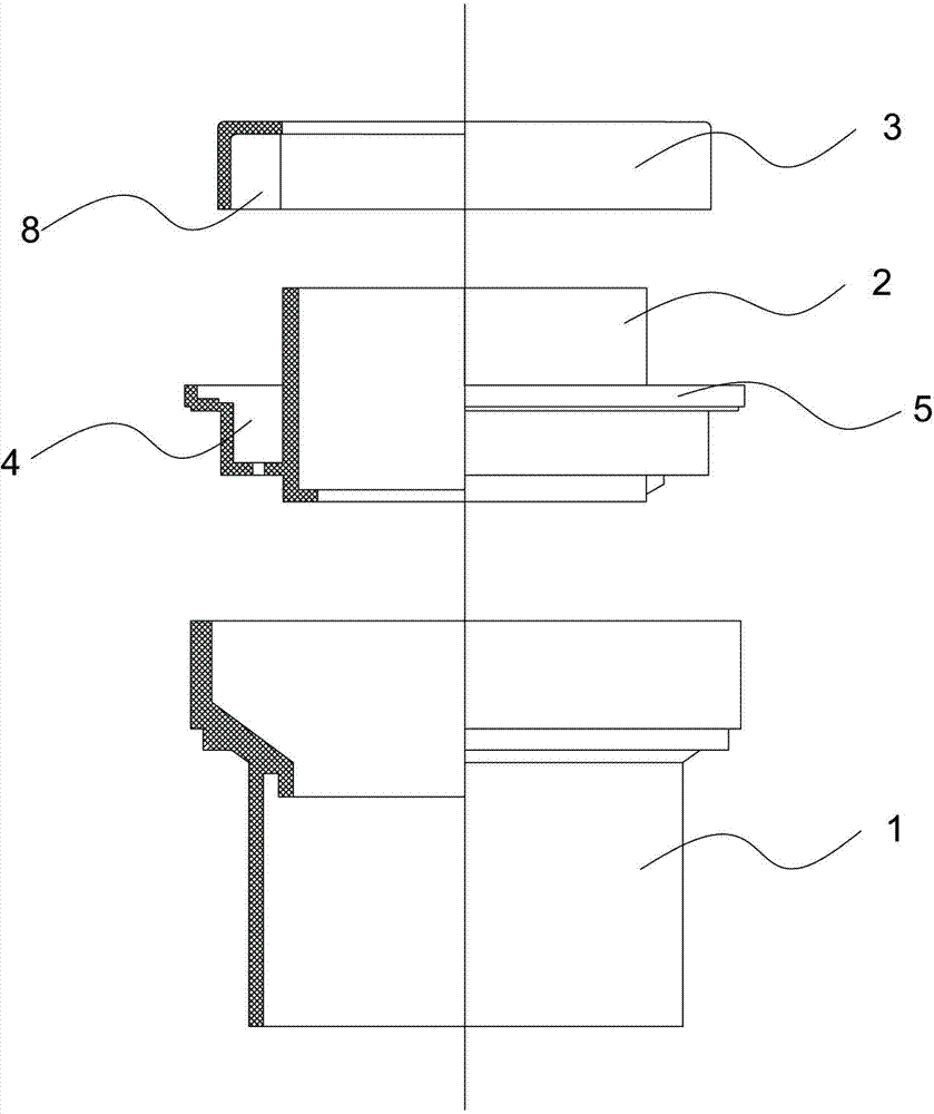 Combined type building seepage-proofing device for water pipes penetrating boards