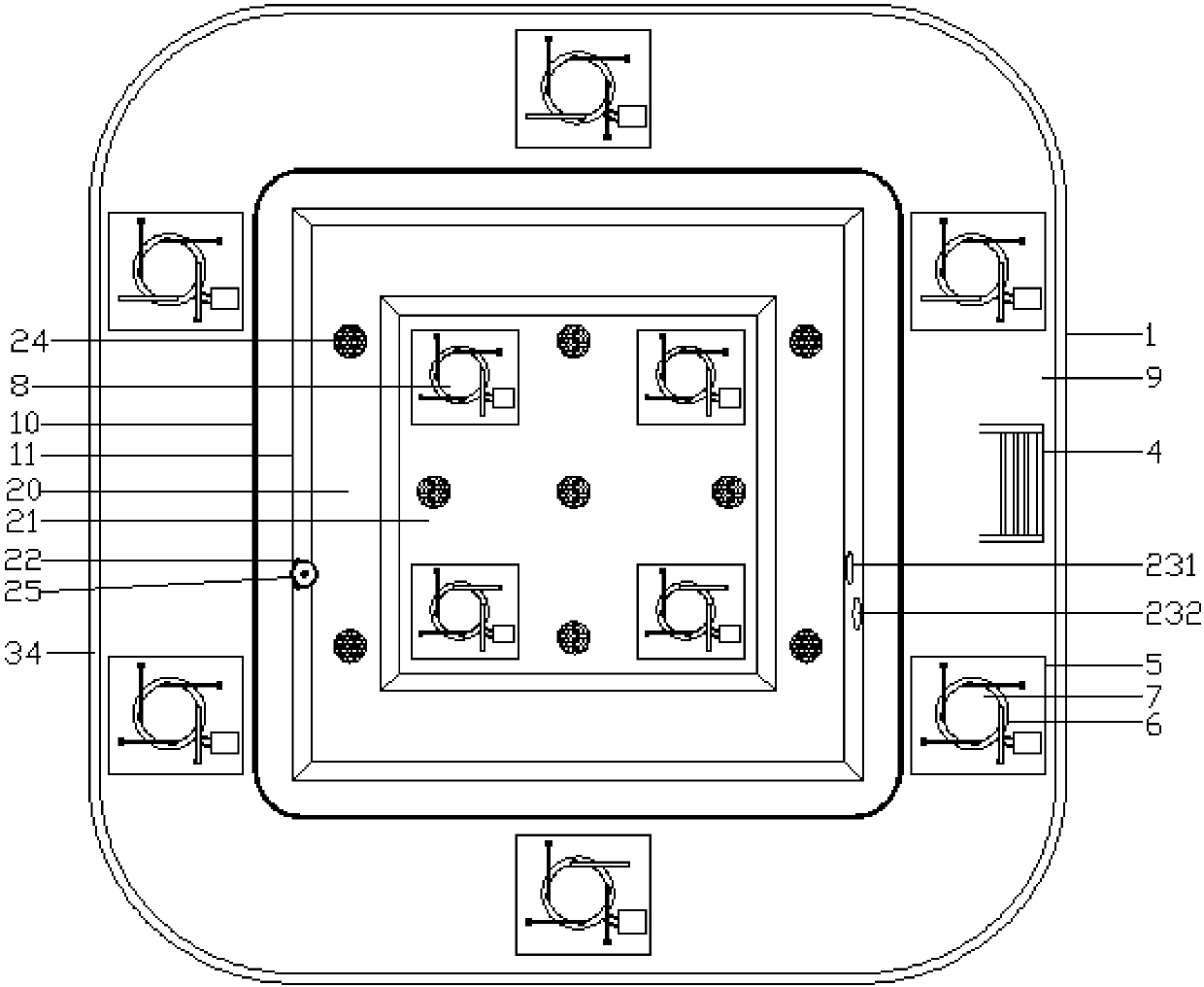 Crab breeding multilayer liftable and adjustable pond