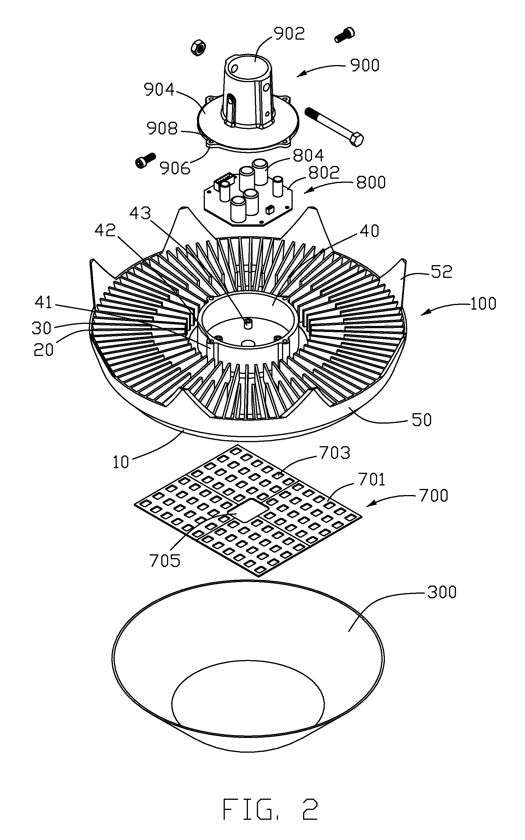 LED lamp with a heat sink