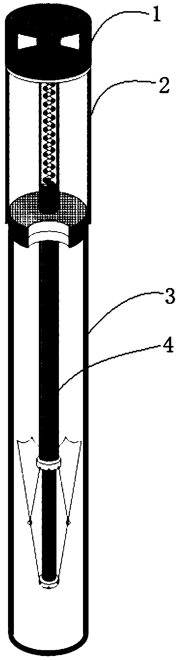 Umbrella rib type environmental object surface sampling rod