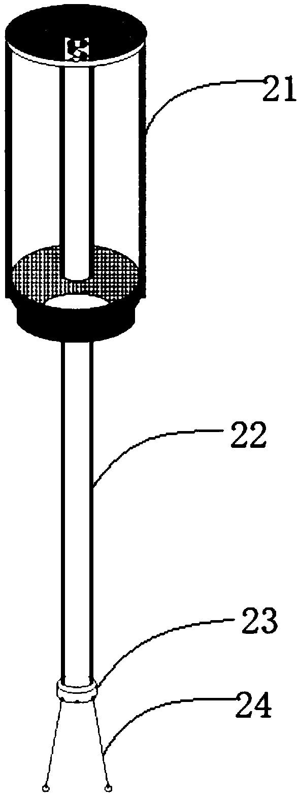 Umbrella rib type environmental object surface sampling rod