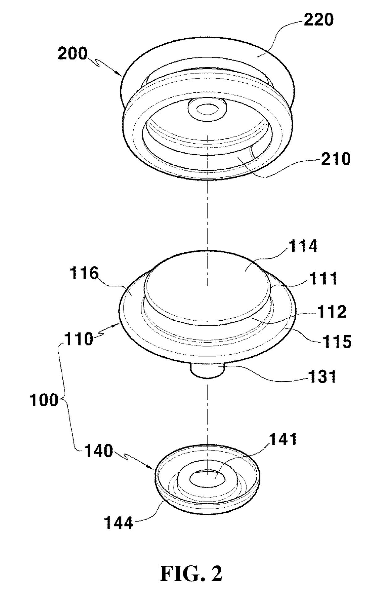 Male button for a snap button