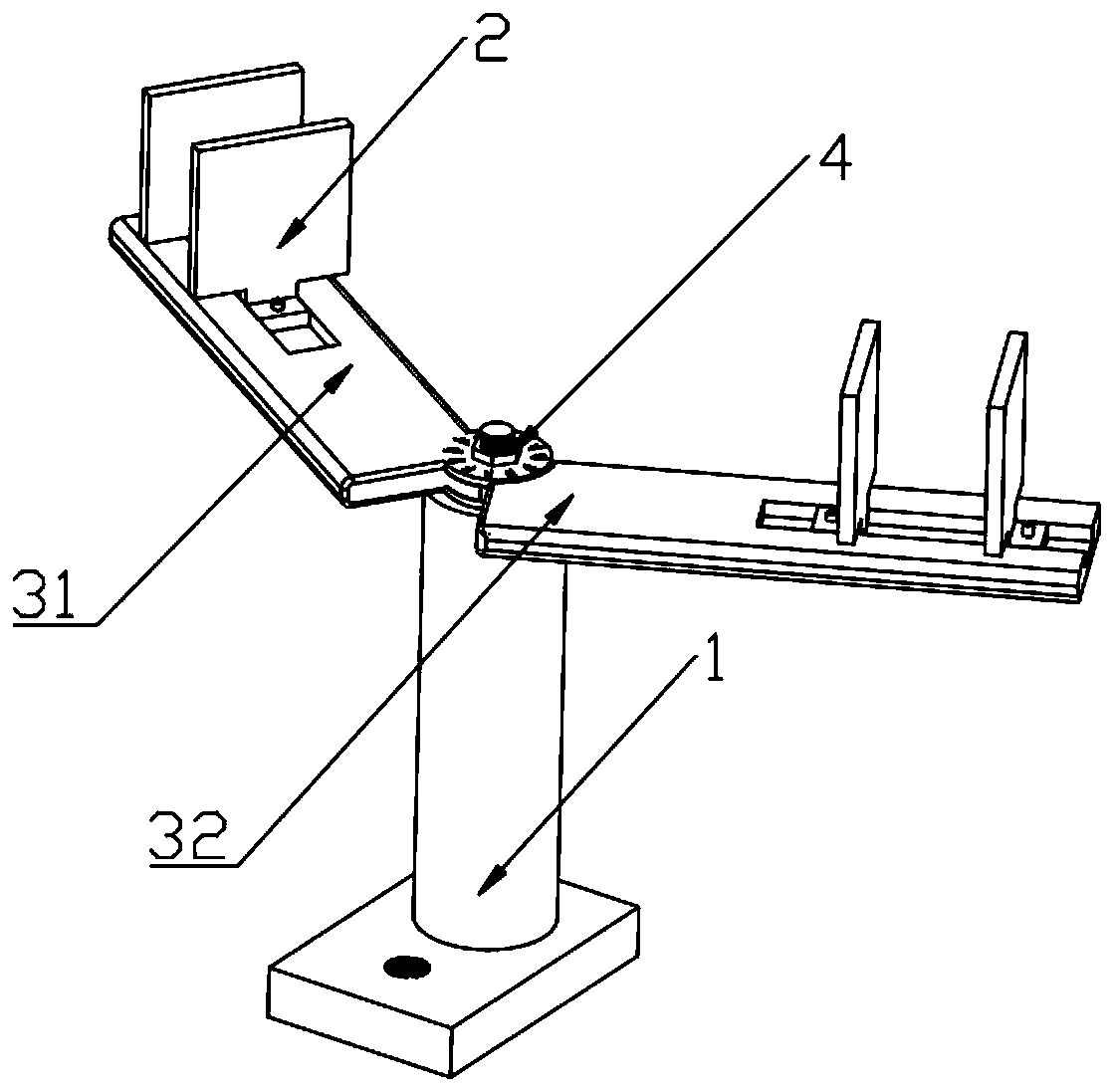 Bending angle measuring mechanism for metal bent pipe