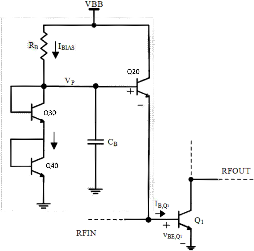 Adaptive bias circuit with low loss and temperature compensation, and wireless transmitting system