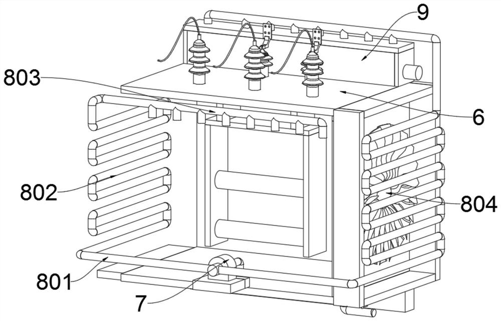 Energy-saving and environment-friendly self-heat-dissipation type power transformer