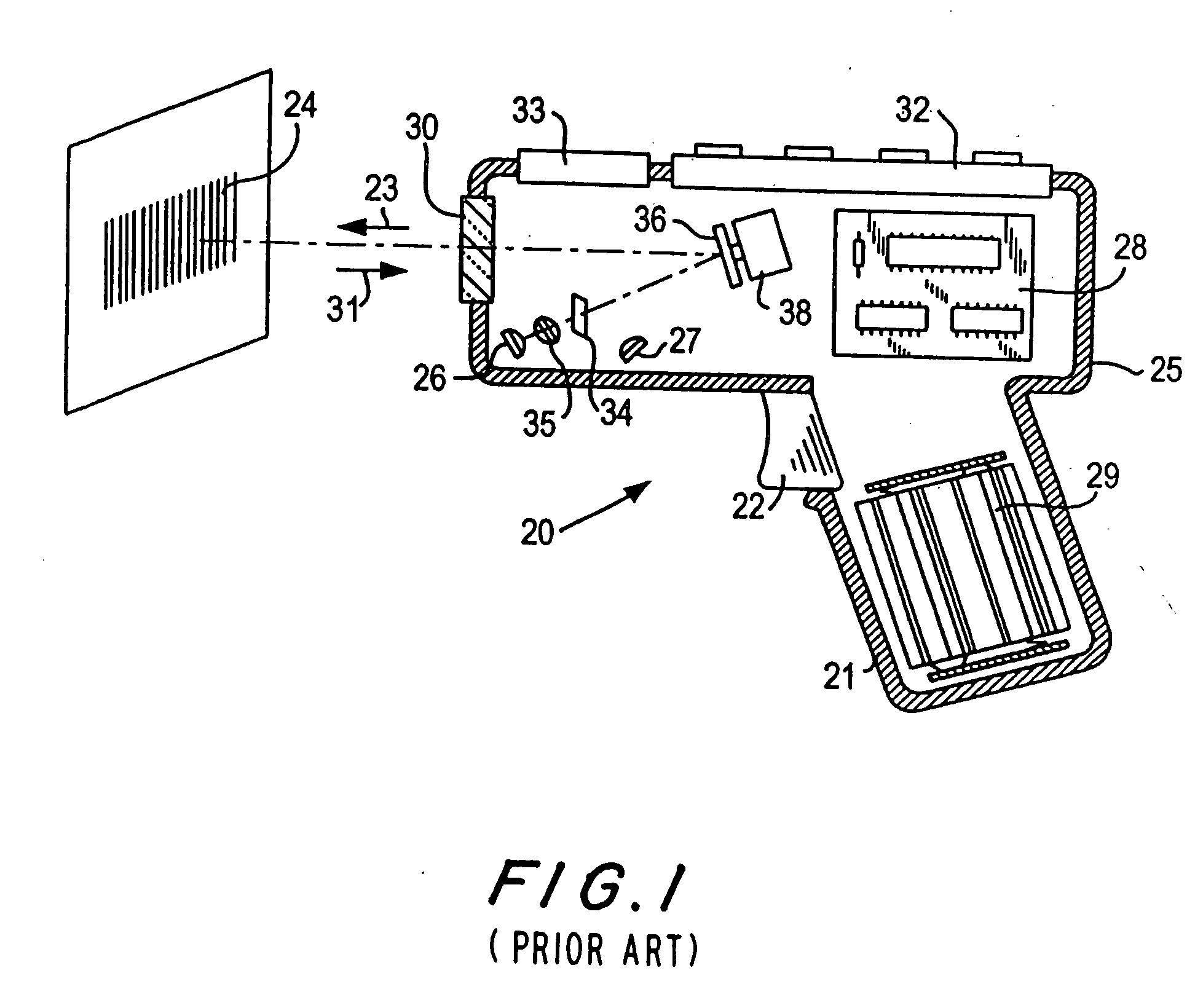 Method of and control switch arrangement for controlling different operational states in an electro-optical reader