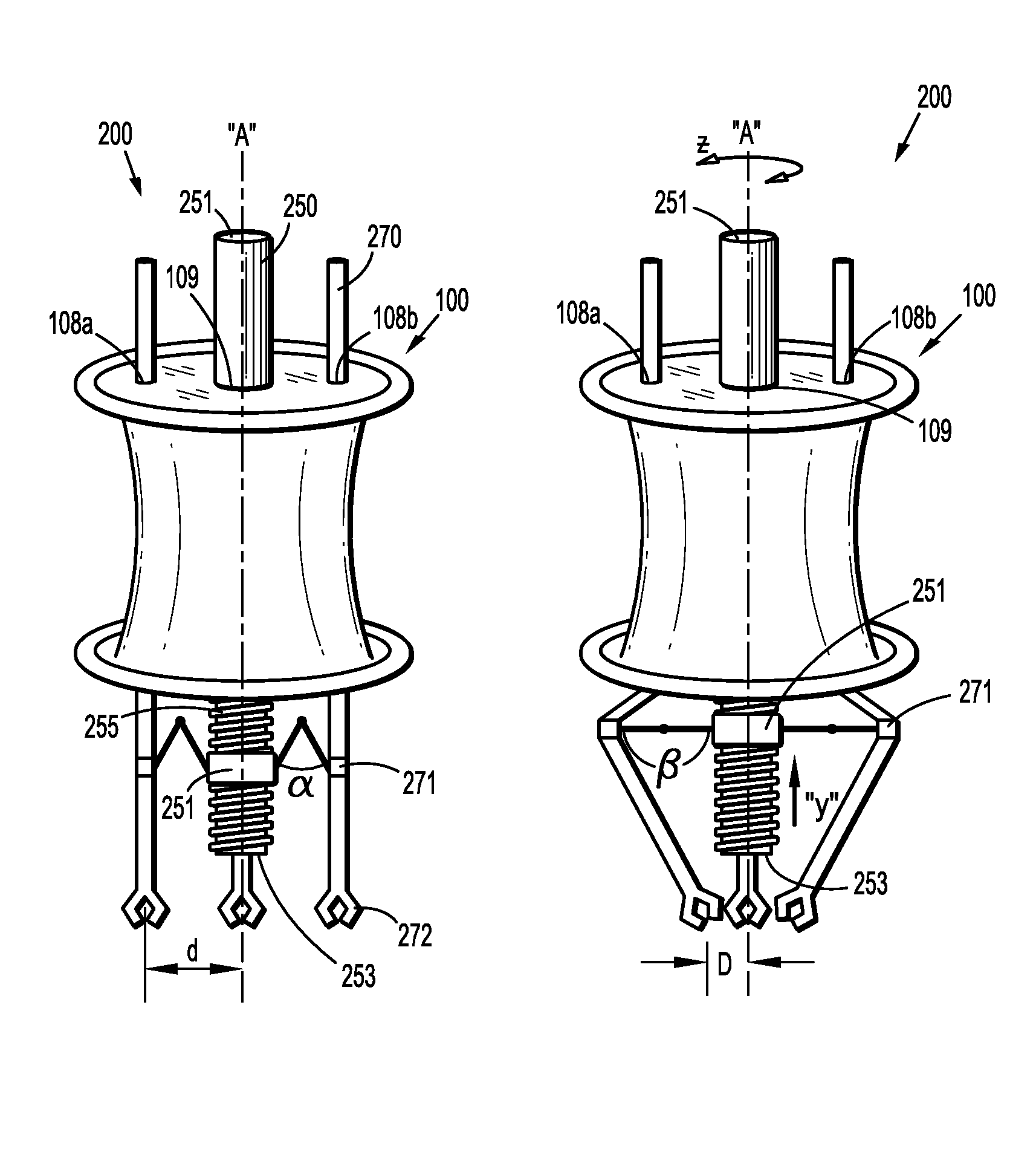 Triangulation mechanism for a minimally invasive surgical device