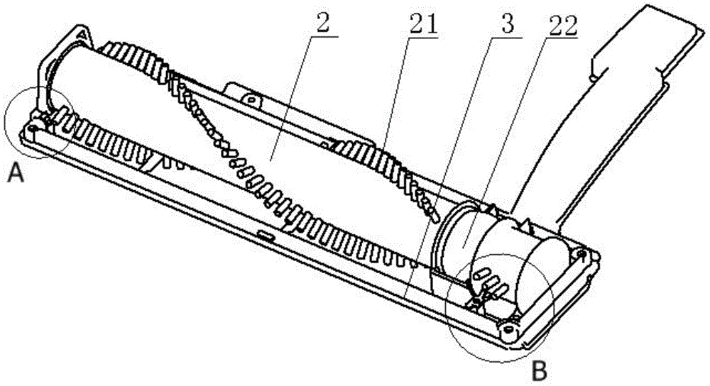 Dust collector floor brush capable of cutting off hairs