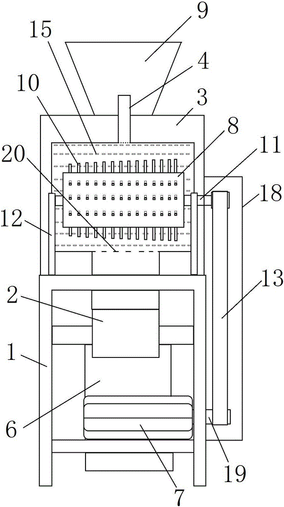 Machine for removing green husks of walnuts with green husks