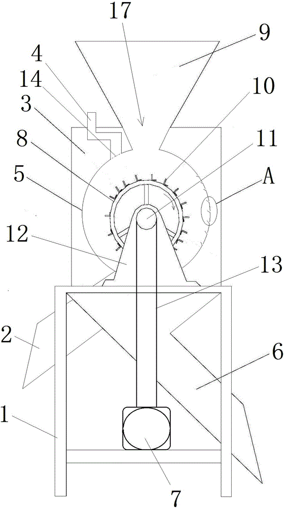 Machine for removing green husks of walnuts with green husks