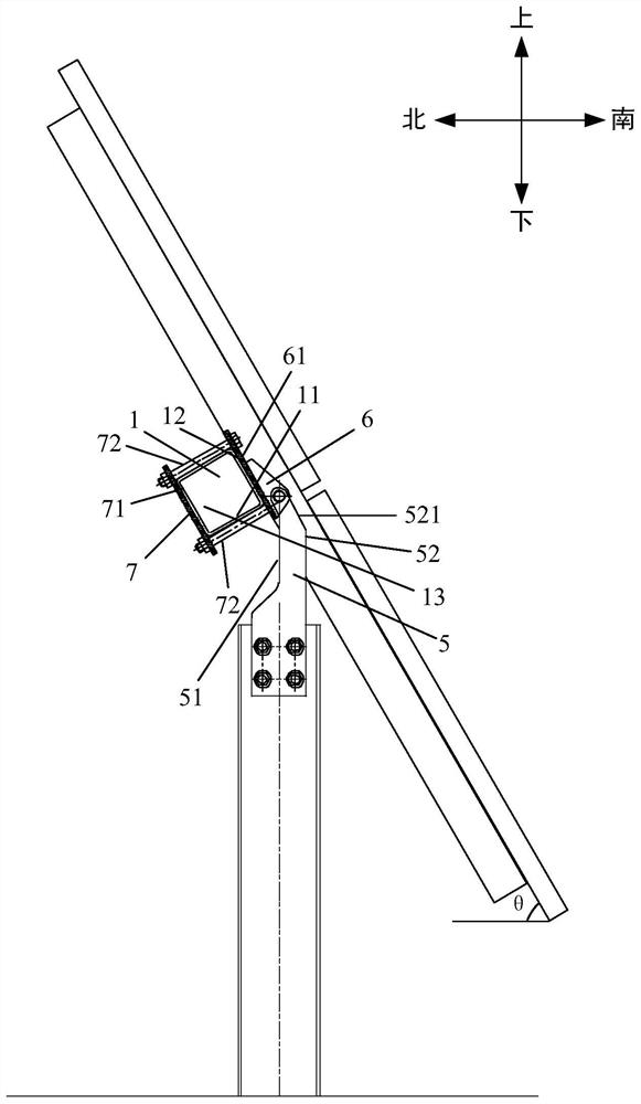 Inclination-angle-adjustable photovoltaic support, photovoltaic balance supporting system and method