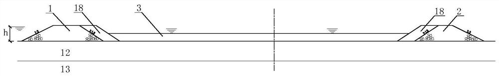 Construction method and structure of poured anti-seepage core earth-rock dam