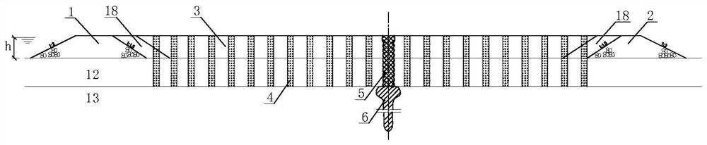 Construction method and structure of poured anti-seepage core earth-rock dam