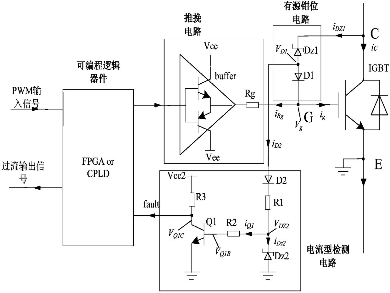 IGBT overcurrent detection device based on active clamp feedback type and IGBT overcurrent detection method based on active clamp feedback type