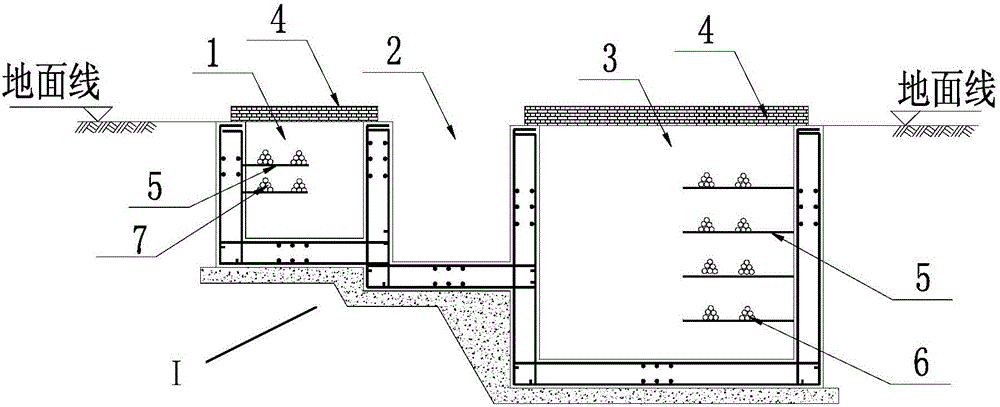 Comprehensive pipe trench structure applied to the subgrade of the ground line in the urban rail transit project