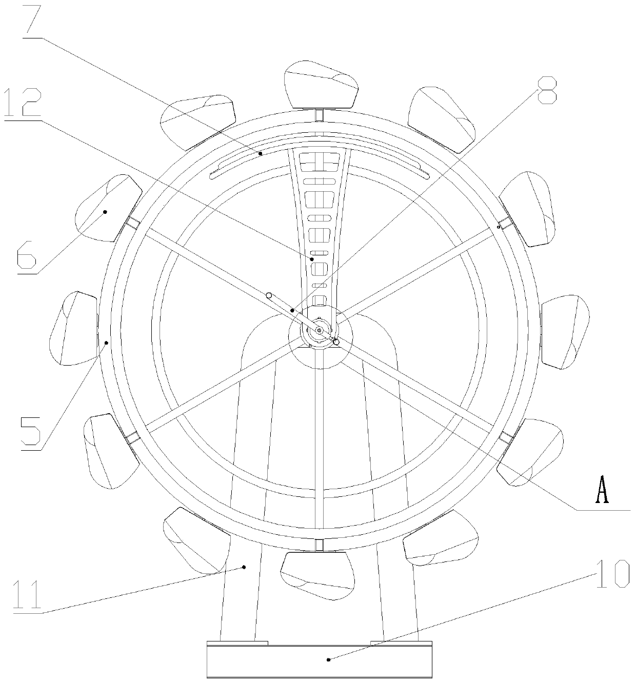 Rotating wheel type fish intelligently-capturing device