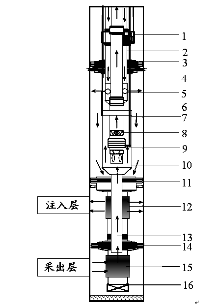 Safety production tubular column for same-well production and injection in offshore oilfield