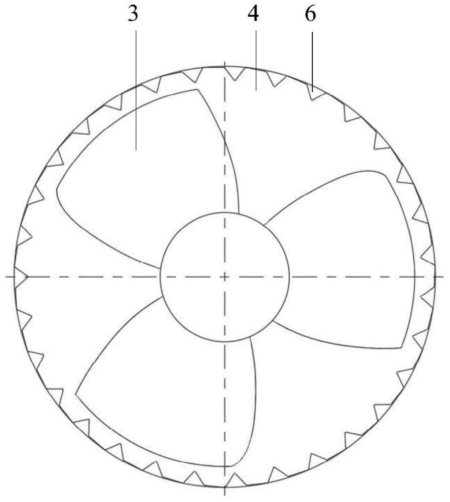 A two-way tubular water turbine with a sawtooth-shaped runner chamber