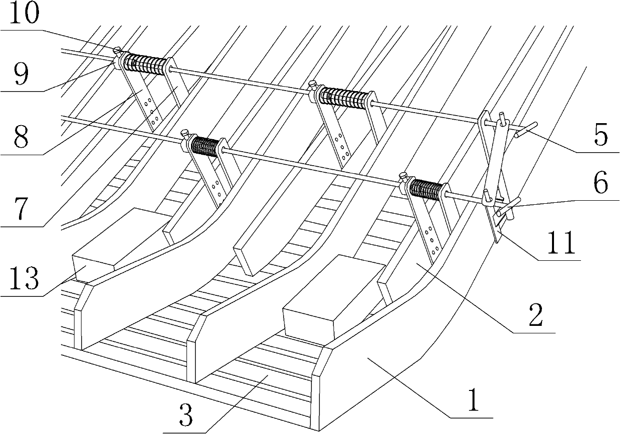 Device using multichannel chute to transport materials in group and having speed reducing function