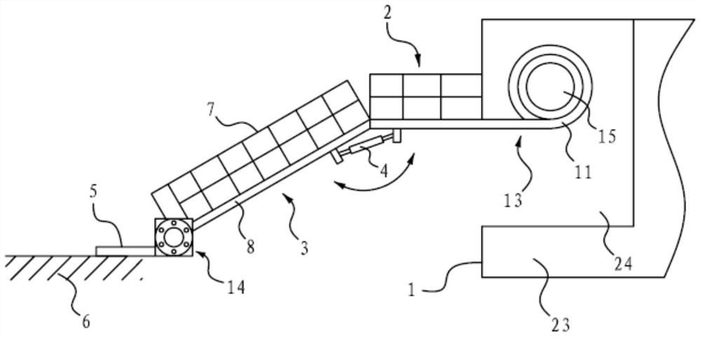 A scientific research ship with a fully automatic folding rotary gangway