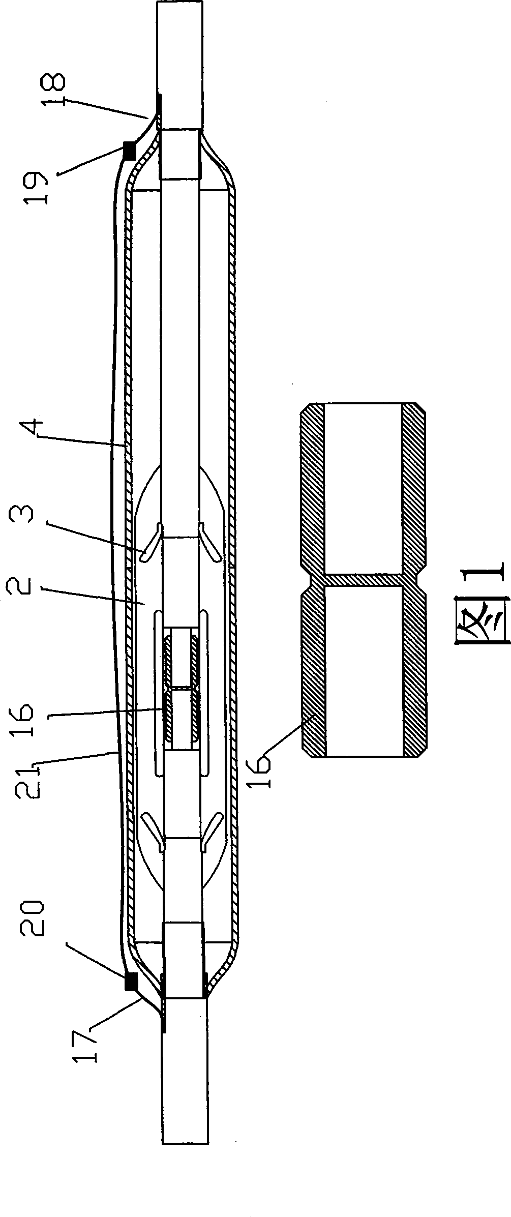 Middle joint of high voltage electric cable for connecting composite optical fiber and connecting method