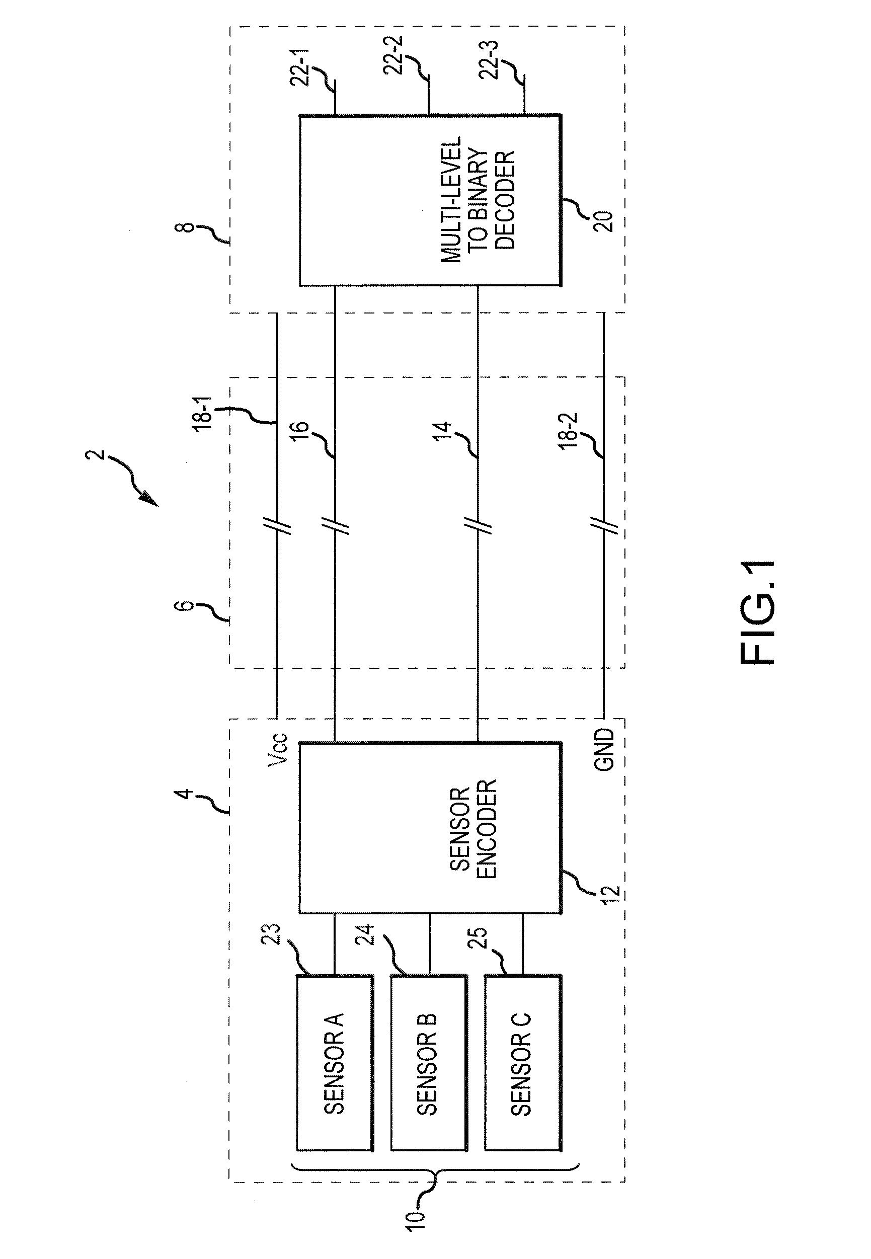 Sensor wire count reduction system