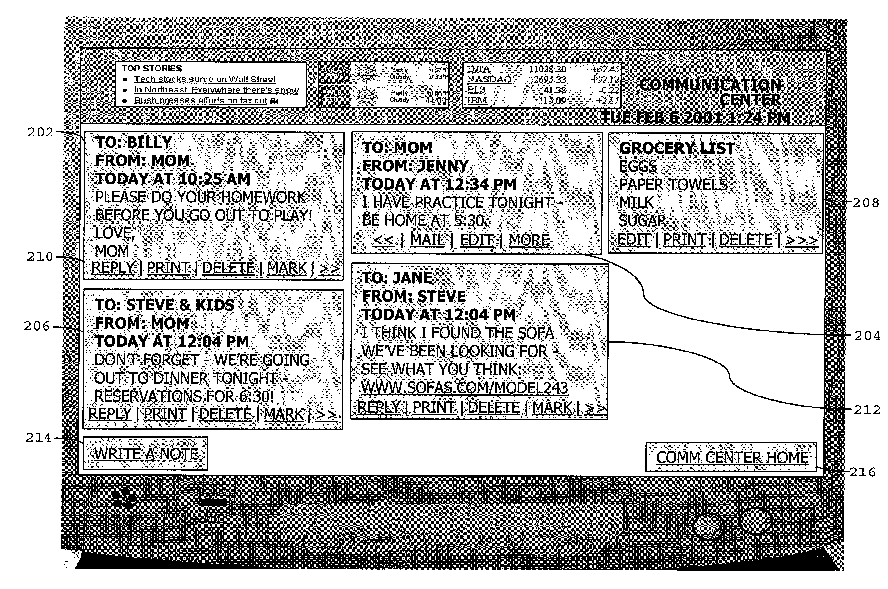 Systems and methods for remote access to a display-based bulletin board in a shared user environment