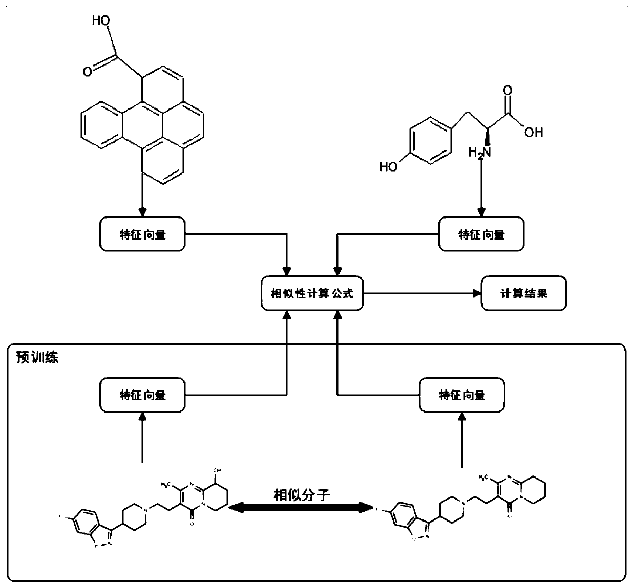 Novel molecular similarity search algorithm based on graph structure attention