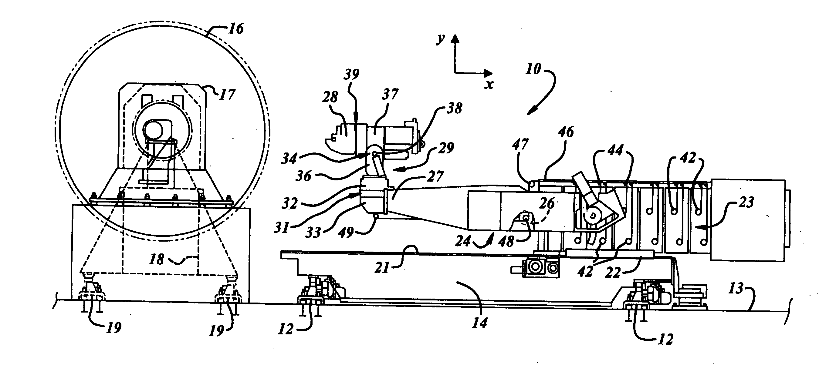 Swiveling and tilting roller axis for web guiding in a fiber placement machine