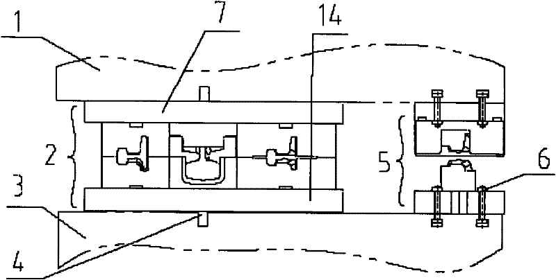 Method for forging and pressing heel of AT steel rail