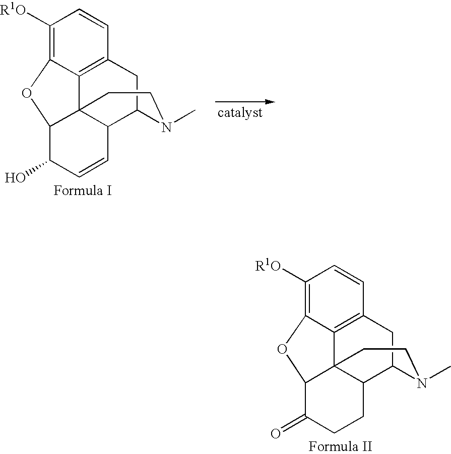 Method for the catalytic production of hydrocodone and hydromorphone