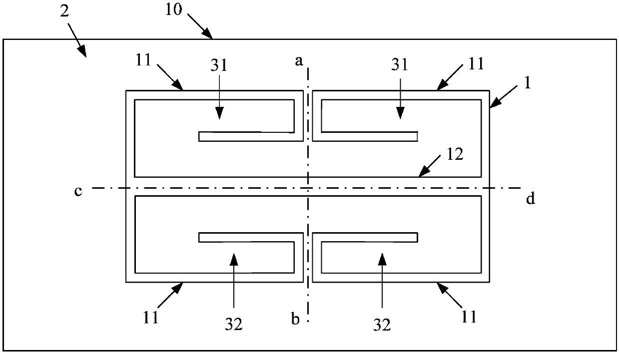 Three-pass band filter based on four-mode defective ground resonator