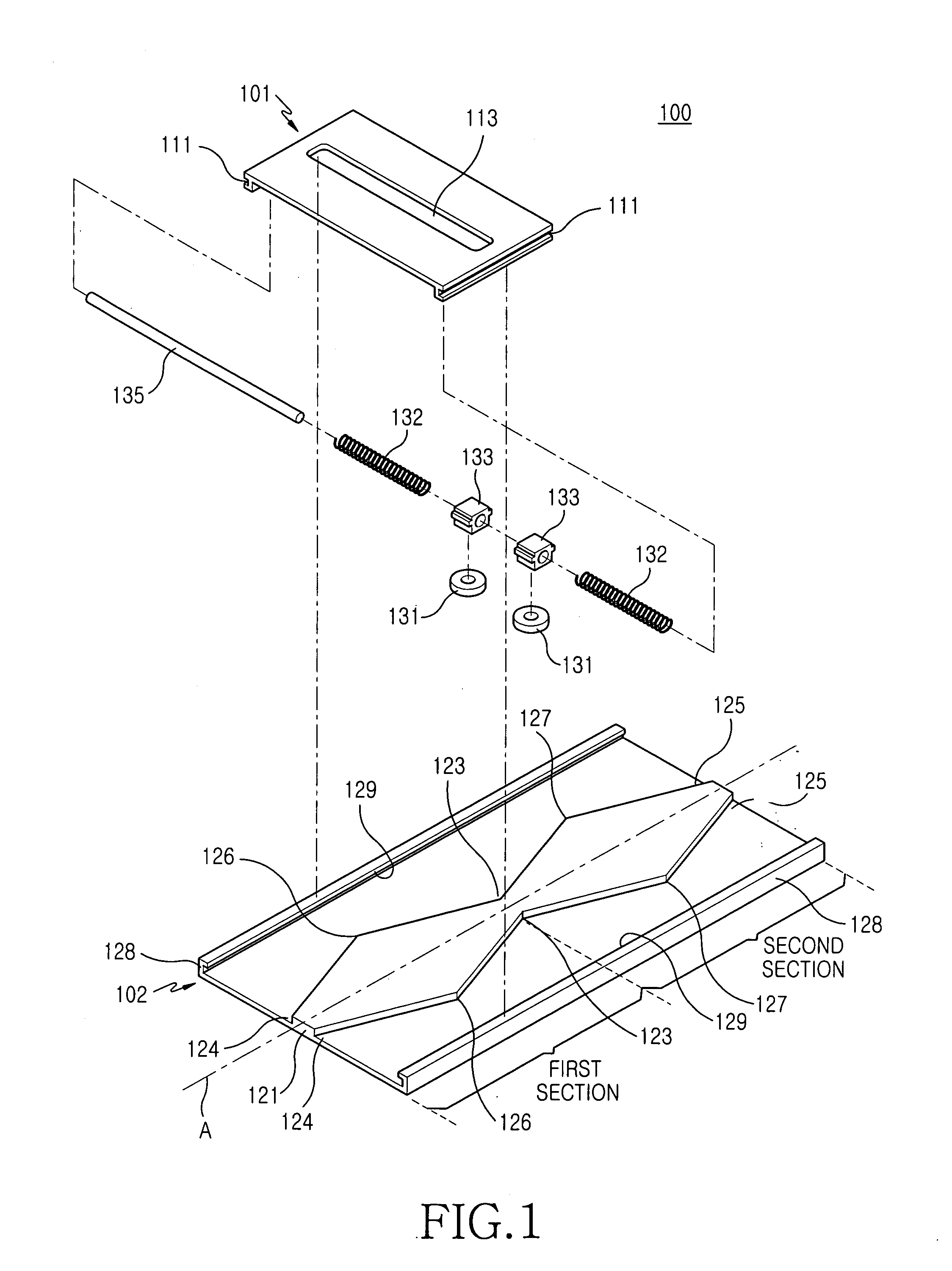 Sliding module for mobile terminal