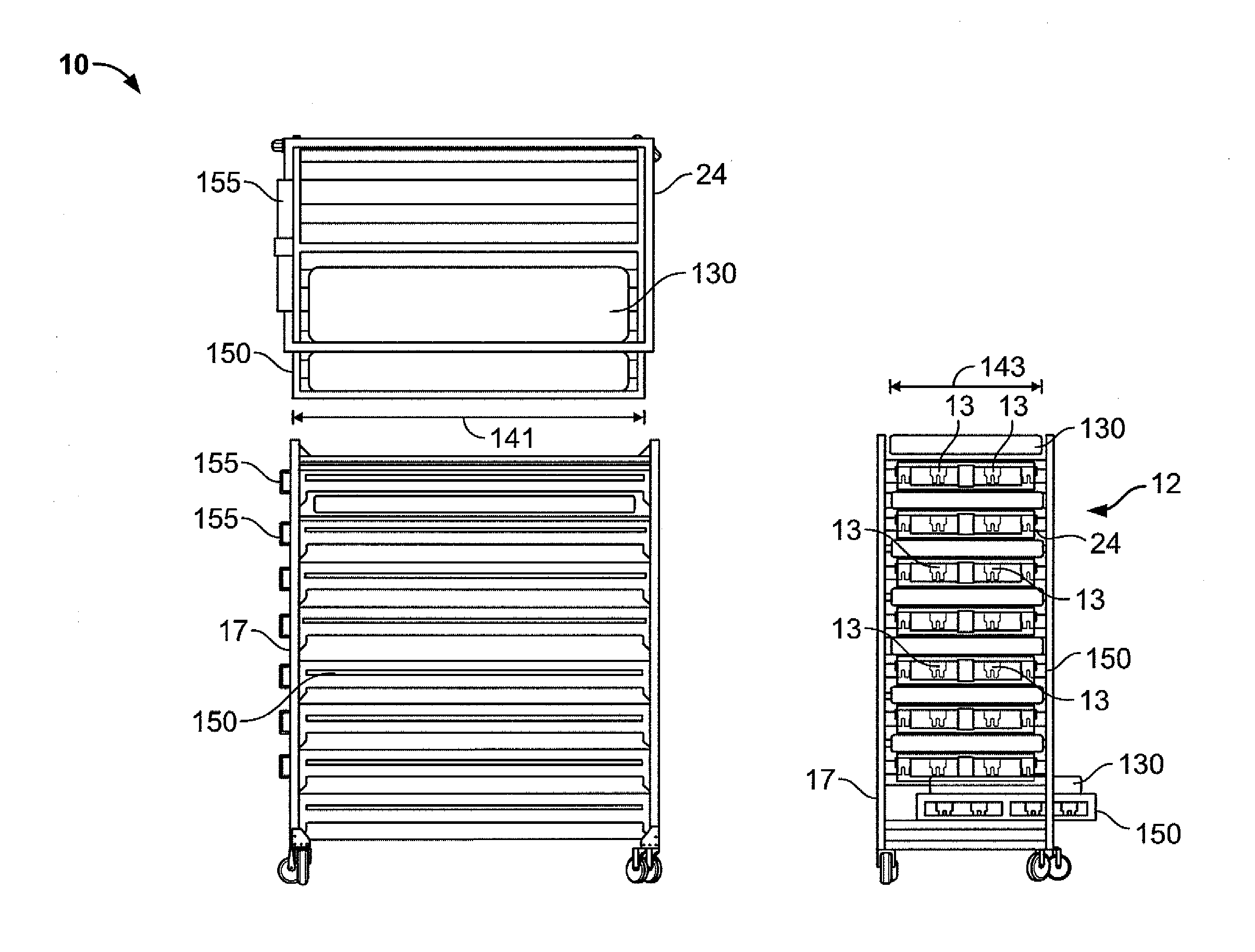 Bioreactor for growing biological materials supported on a liquid surface