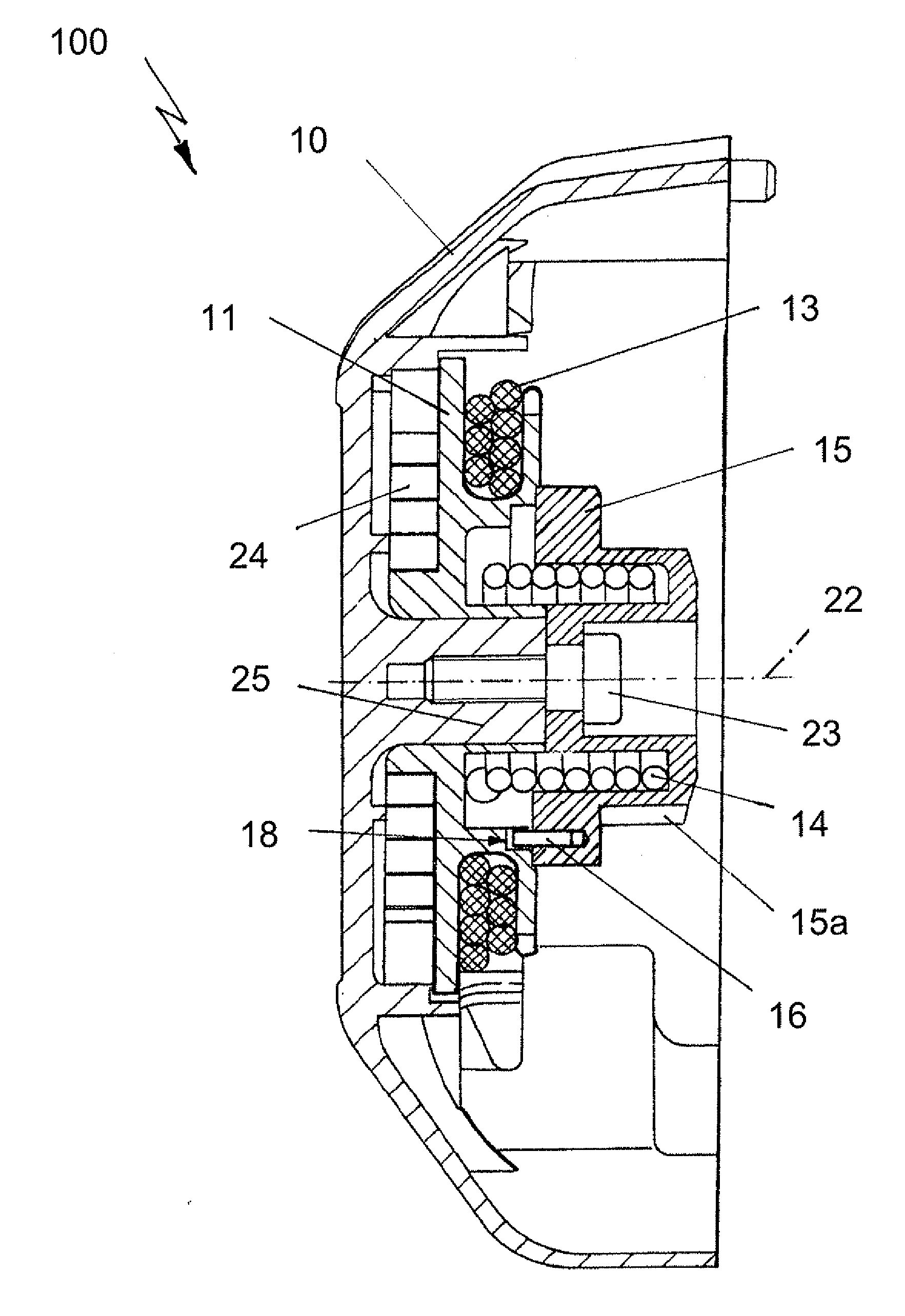 Starting device for an internal combustion engine