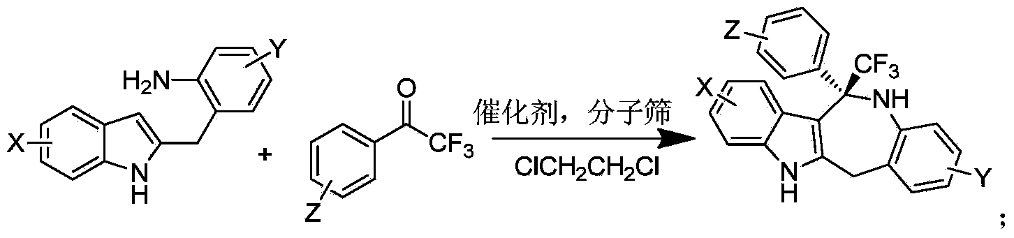 Method for chiral spirocyclic phosphoric acid catalytic synthesis of optically active benzoazepinoindole derivative