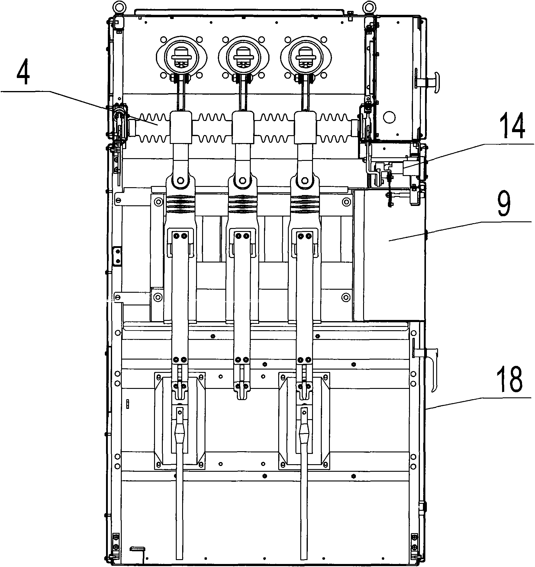 Environment-friendly type fixed-sealing integrated and modularized vacuum looped network switch equipment