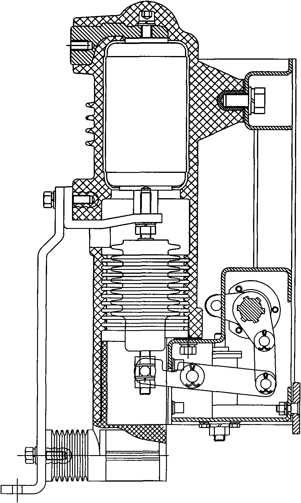 Environment-friendly type fixed-sealing integrated and modularized vacuum looped network switch equipment