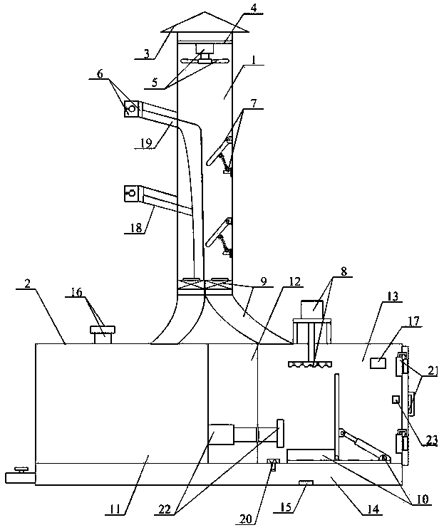 High-rise building rubbish intelligent collecting and treating device and collecting and treating method