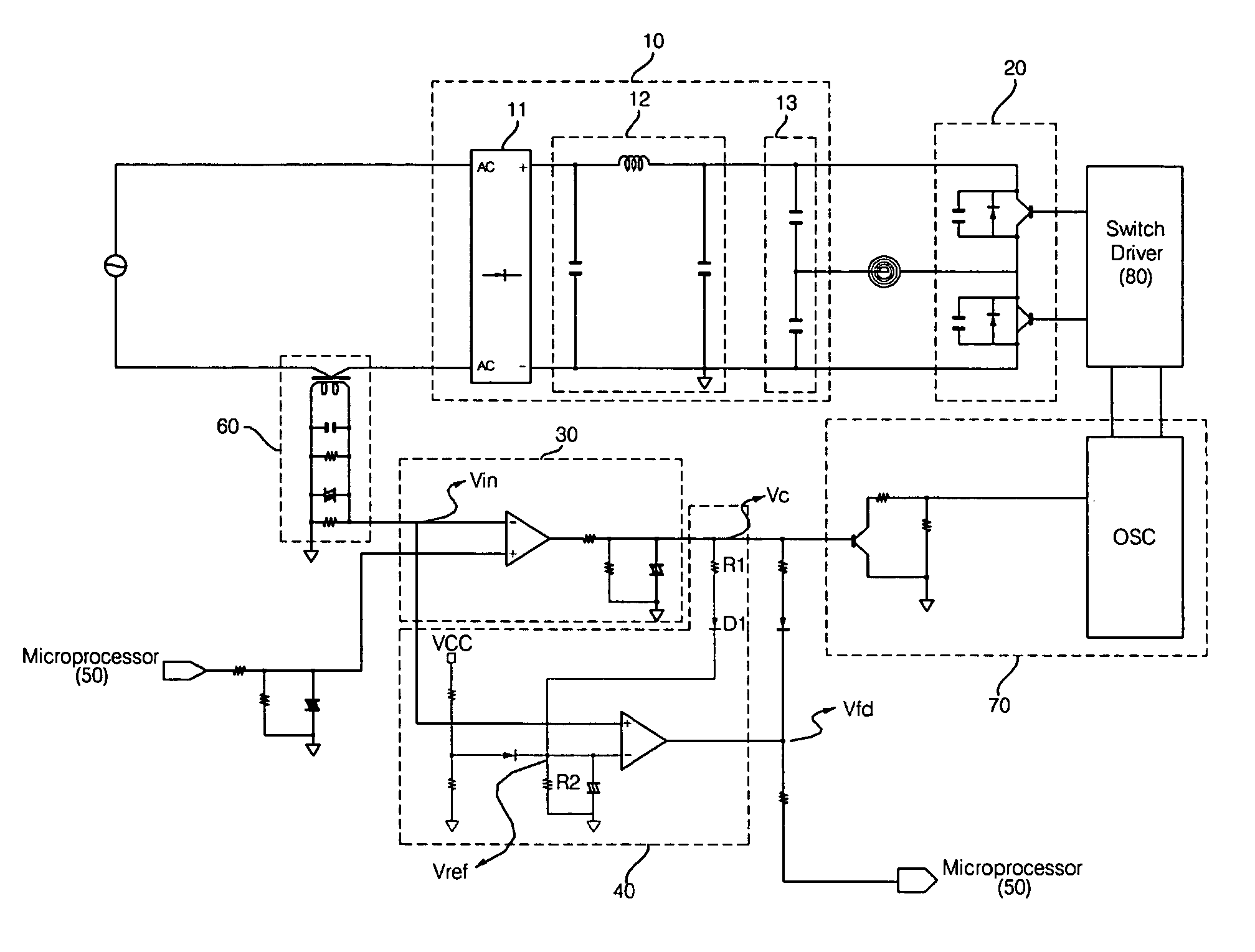 Induction heating cooking apparatus, operation of which is interrupted by container eccentricity