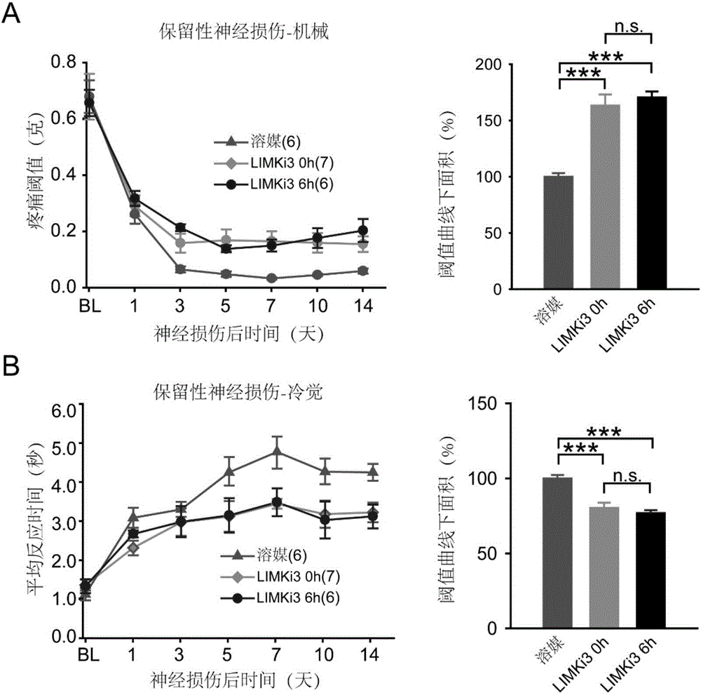 Application of LIM kinase inhibitor LIMKi3 to preparation of drug for treating pains