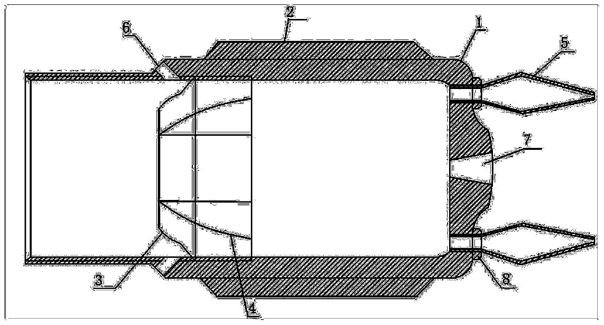 A self-propelled composite rock-breaking high-pressure nozzle for radial and horizontal wells