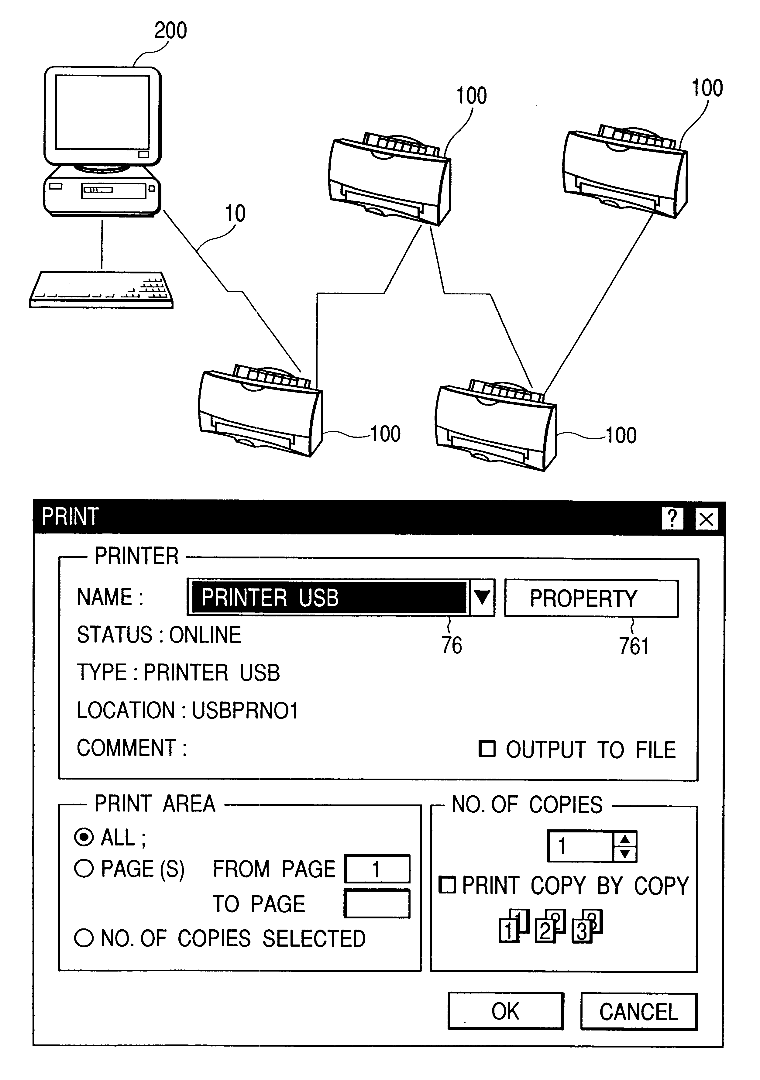 Printing with a plurality of printers