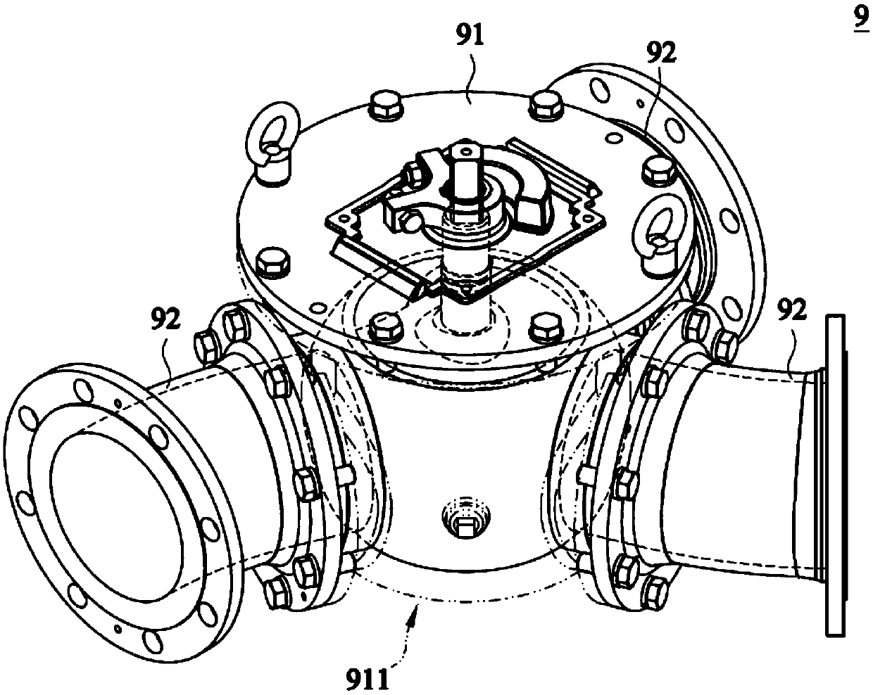 Improved structure of diverting valve