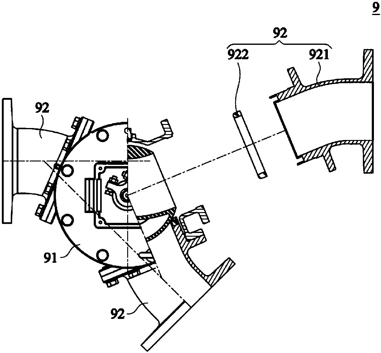 Improved structure of diverting valve