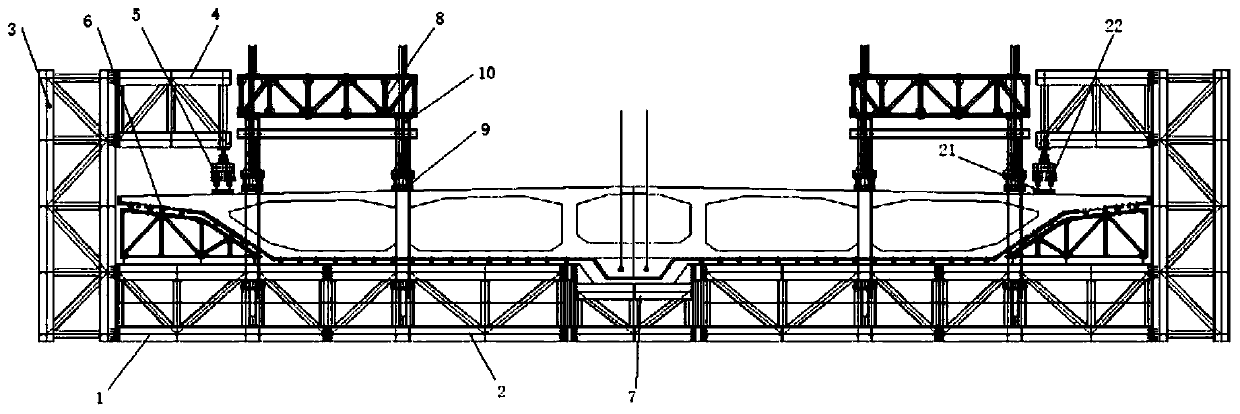 Cast-in-situ cantilever construction hanging basket system