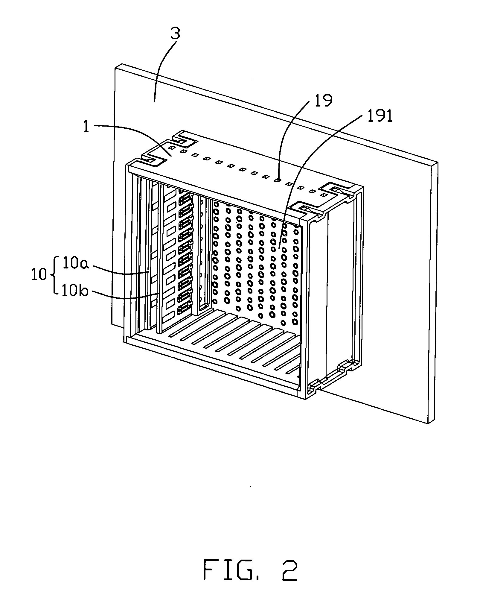 High density backplane connector having improved terminal arrangement