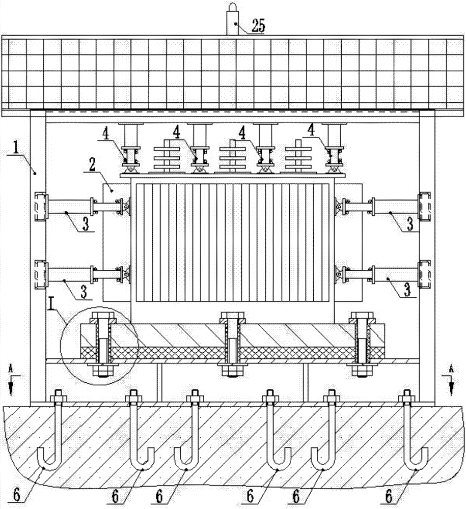 Deformable quakeproof transformer frame