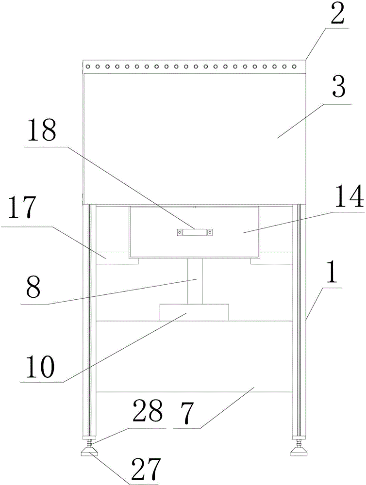 Chip blowing device for three-pin shaft fork